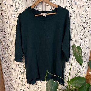 Cynthia Rowley Deep Green Long Sleeve Top
